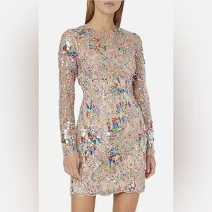NWT Milly Leona Rainbow Sequin Dress Sz 2